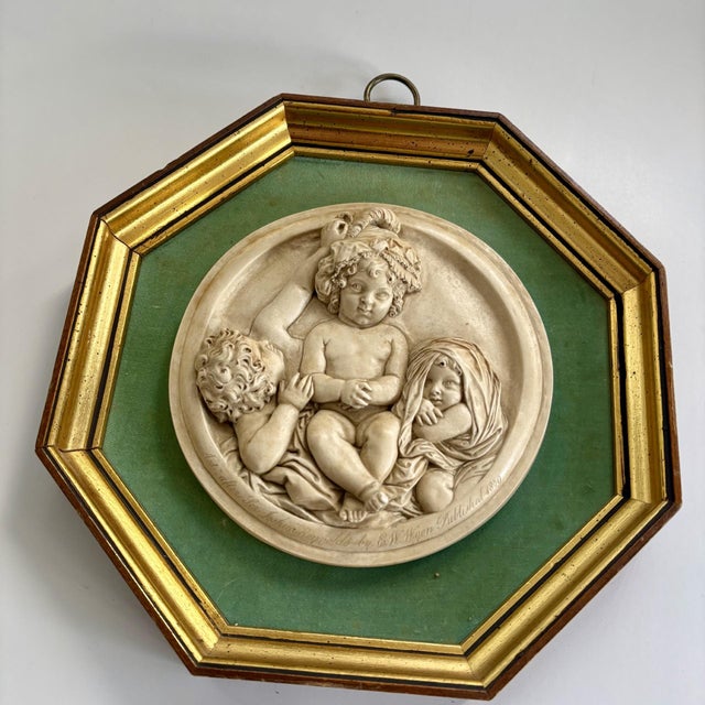 1950s Sungott Art Studios "The Infant Academy" Framed Classical Relief Plaque For Sale - Image 4 of 11