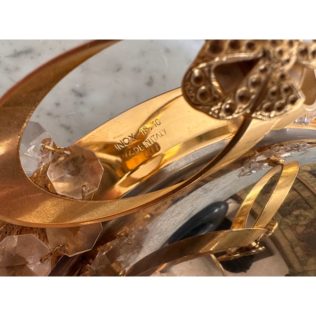 Vintage Italian Serving Dish with Gilt Details, 1970s For Sale - Image 9 of 14