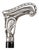 Antique French Art Nouveau Silver Walking Cane Stick, 1800s For Sale