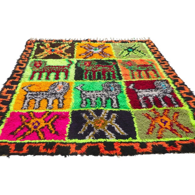 Tribal Late 20th Century Vintage Moroccan Azilal Rug - 04'09 X 06'00 For Sale - Image 3 of 8