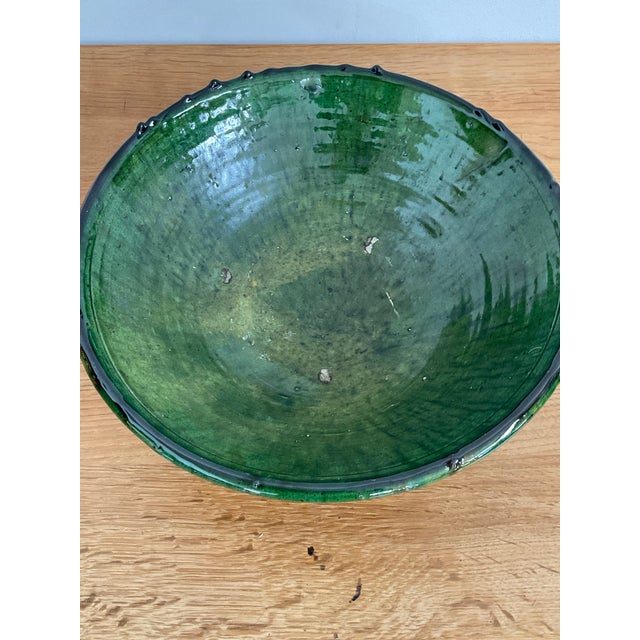 2010s Large Vintage Moroccan Tamegrout "Zlafa" Glazed Terra Cotta Bowl For Sale - Image 5 of 11