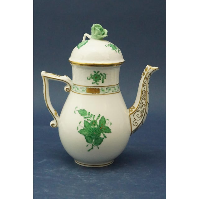 Tete À Tete Coffee Service with Tray in Porcelain with Apponyi Decoration from Herend, Hungary, 1930s, Set of 8 For Sale - Image 18 of 18