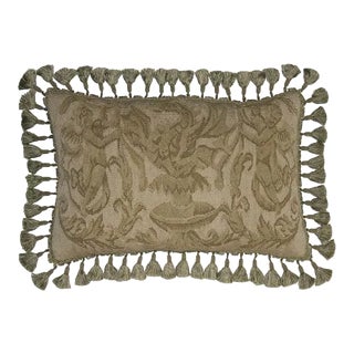 Aubusson Handwoven Throw Pillow For Sale