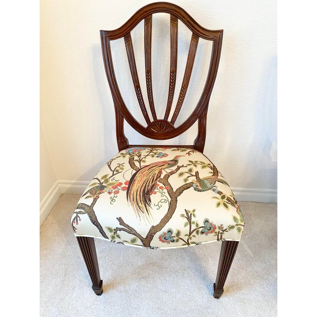 Late 20th Century Late 20th Century Baker Historic Charleston Collection Set of Eight Carved Shield-Back Chairs For Sale - Image 5 of 18