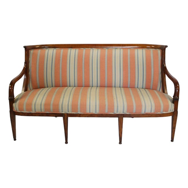 Swedish Neoclassical Biedermeier-Style Mahogany Settee, Circa 1830 For Sale