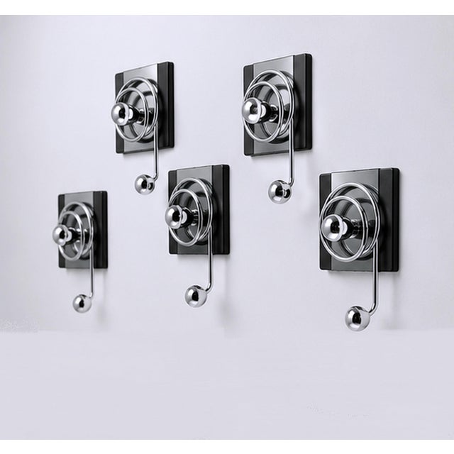 A unique and highly decorative set of five space age Italian wall mounted coat hooks, manufactured during the 1970s. Each...