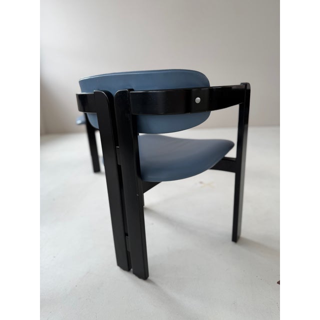 Pamplona Dining Chairs and Table in Petrol Leather by Augusto Savini for Pozzi, Italy, 1970, Set of 7 For Sale - Image 10 of 18