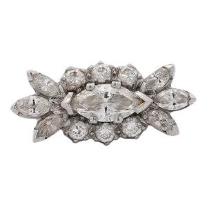 Vintage 1.85 Carat Marquise Cut Diamond Cocktail Platinum East-West Ring Size 6