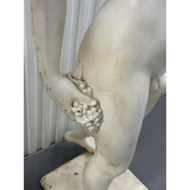 Alabaster Pair of Monumental Classical Bacchus Figures in Fiberglass Sculptures For Sale - Image 8 of 17