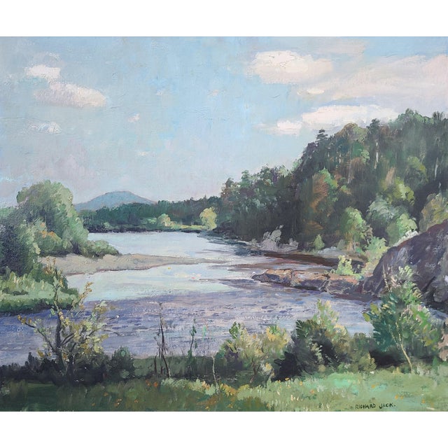 Splendid original oil painting by British-Canadian artist Richard Jack (1866-1952). A serene impressionist depiction of...