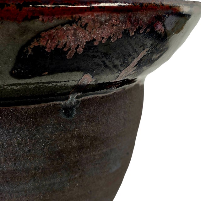 Ceramic Joseph Hysong Studio Pottery Bowl California Modern Ceramic Organic Vessel 10.25" For Sale - Image 7 of 11