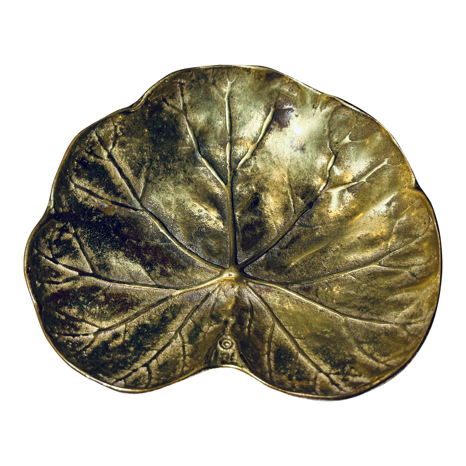 Virginia Metalcrafters Brass Geranium Leaf Tray Chairish