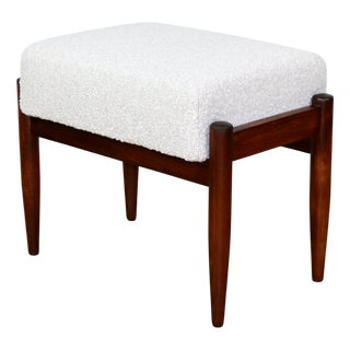 Cream Bouclé Ottoman by Edmund Homa, 1970s For Sale