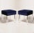 2020s Navy Velvet Low Stools With Lucite Legs, Pair For Sale - Image 5 of 5
