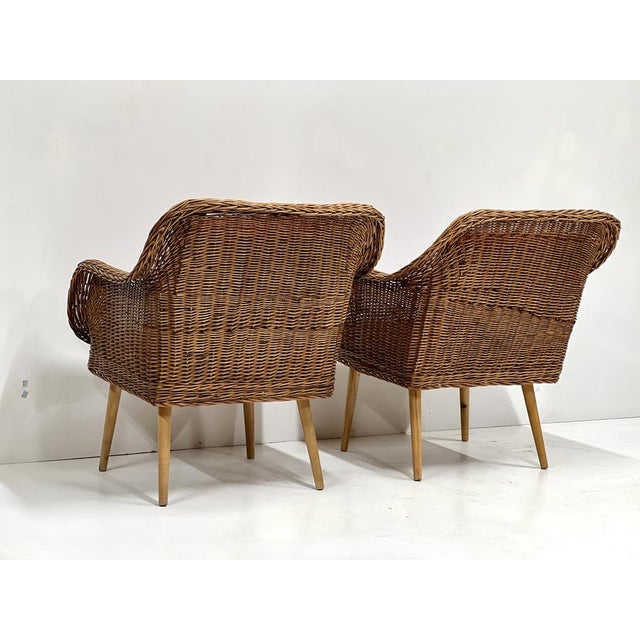 Set of Rattan Lounge Chairs, 1960s For Sale - Image 4 of 18