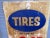 Metal 1950's or 60's Hand-Painted Tire Sign, 2 sided! For Sale - Image 7 of 8