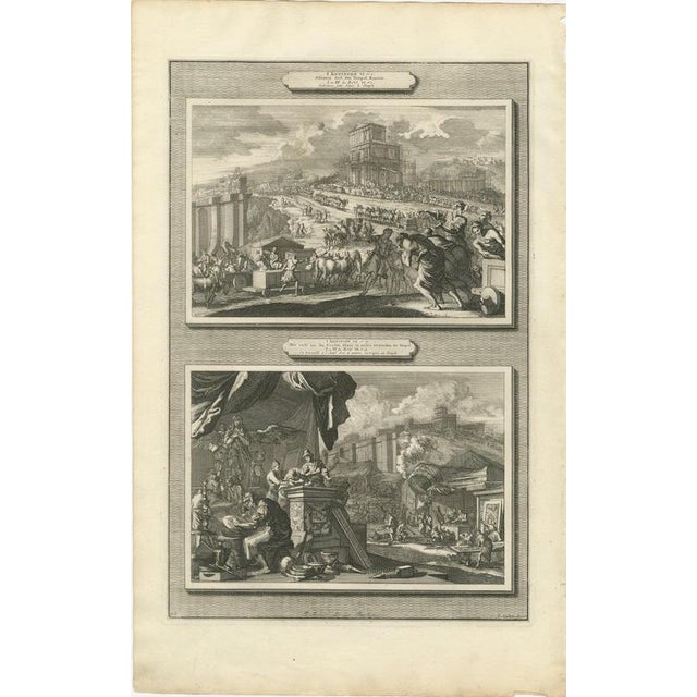 Baroque Pieter Mortier, Building of Solomon's Temple and Its Golden Altar, Pieter 1700, Engraving For Sale - Image 3 of 12