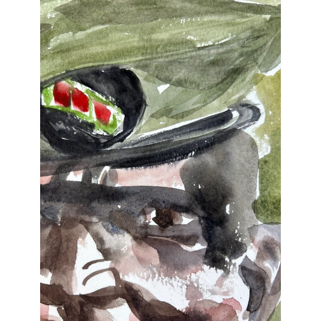 Watercolor Fine Art Giclee Print “Army Chaplain in South Sudan” For Sale - Image 4 of 6