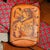 Discover a handsome piece of history with this antique light tan leather cigar case, beautifully hand-tooled with a...