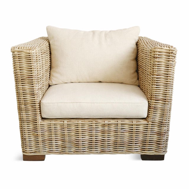 Contemporary Rattan Cube Arm Chair For Sale - Image 10 of 11