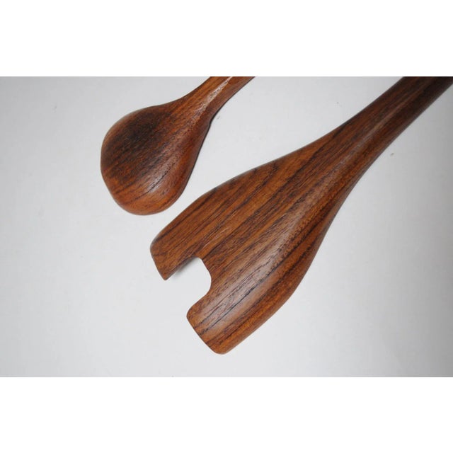 Mid-Century Modern Sculptural Teakwood Salad Tongs For Sale - Image 11 of 12