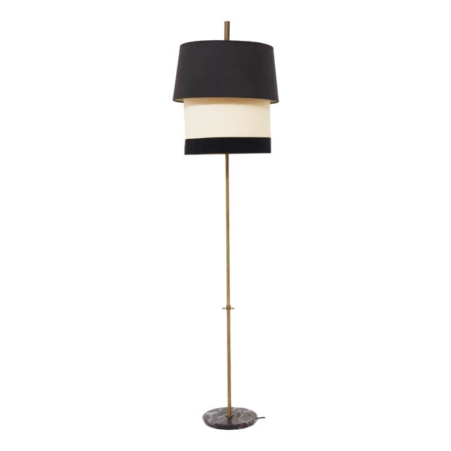 Floor Lamp in Marble and Brass attributed to Angelo Ostuni, 1960s For Sale