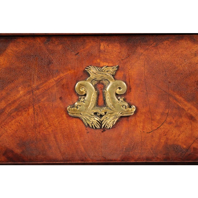 Brown Early 19th Century Empire Burl Walnut Chest of Drawers With Marble Top For Sale - Image 8 of 14