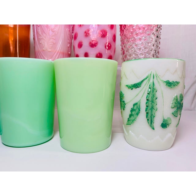 Rare Antique Circa 1930s Art Glass Tumblers Set of 8 For Sale In Chicago - Image 6 of 11