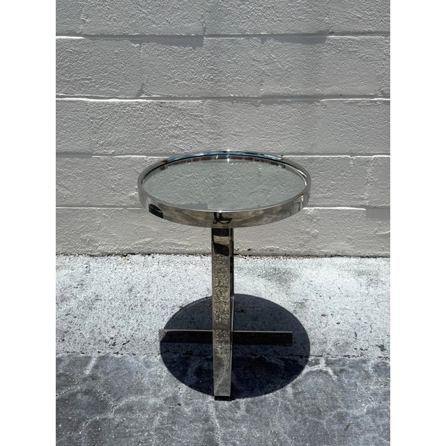 Vintage Chrome Mirrored Side Tables After Minotti - Set of 2 For Sale In West Palm - Image 6 of 8