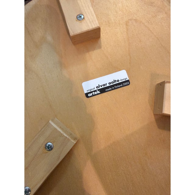 Artet Alvar Aalto Original Design - Three Legged Stool Model 60 - Honey Stained - 2002 - A Pair For Sale - Image 6 of 7