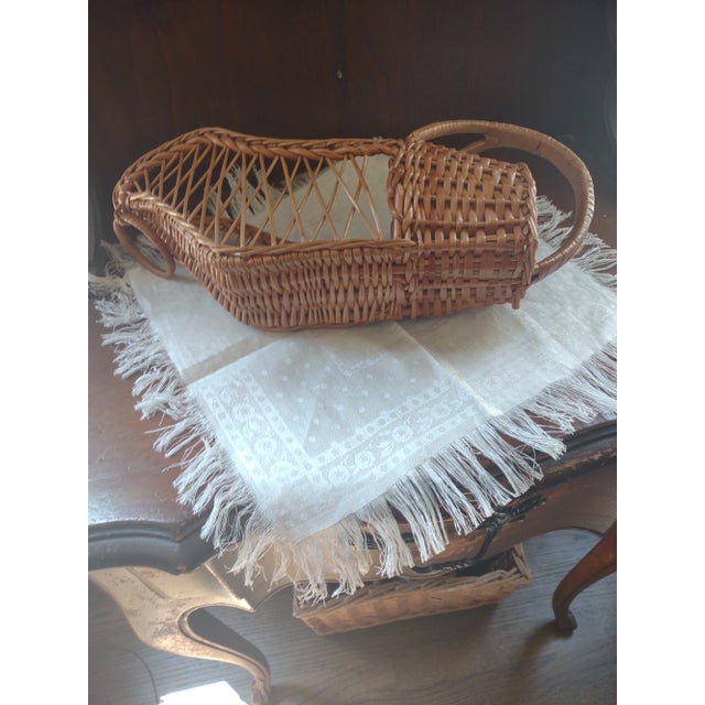 1960s Vintage Wicker Wine Bottle Holder Carrier For Sale - Image 5 of 7