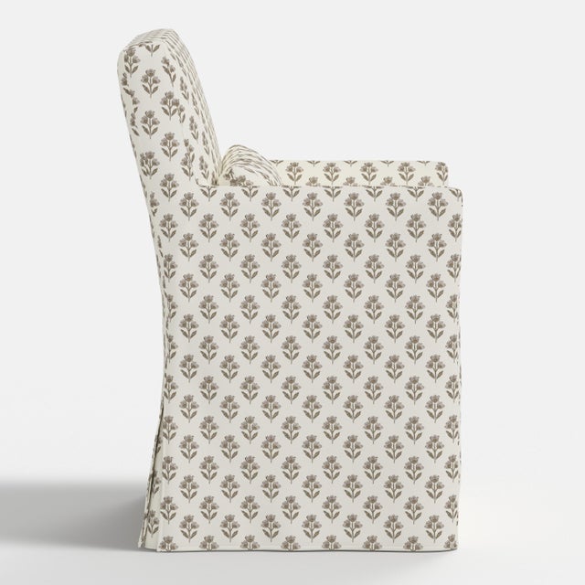 Stoffer Home x Cloth & Company Lindy Slipcover Dining Armchair in Francie Floral Mauve For Sale In Chicago - Image 6 of 8