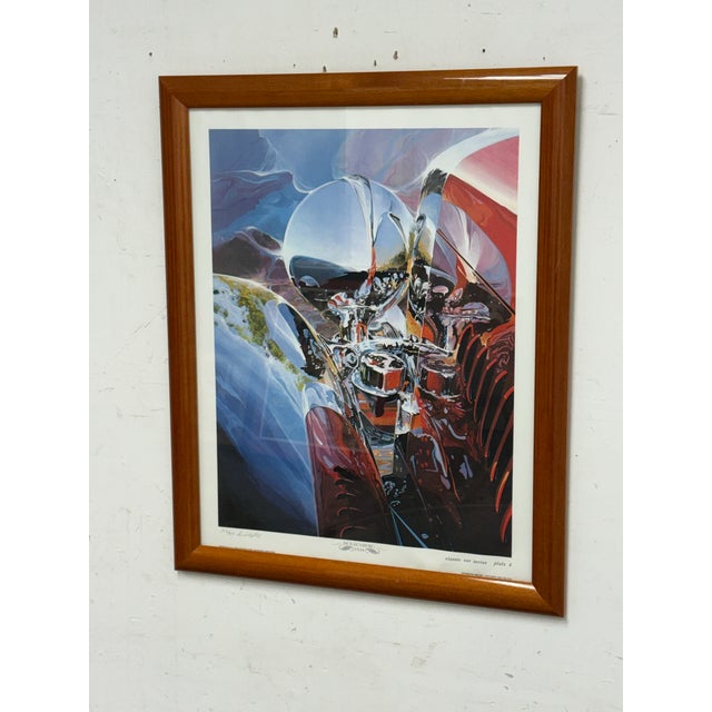 Illustration Circa 1988 Signed Tom Hale Classic Car Series Print, Framed For Sale - Image 3 of 12