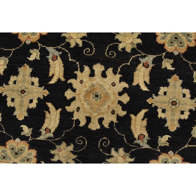 Textile Ziegler Rug 5’1” X 6’4” Black Wool Traditional Hand-Knotted Oriental Carpet For Sale - Image 7 of 12