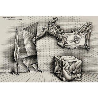 German Surrealism Abstract Surrealist Lithograph Hans Bellmer, c. 1965 For Sale