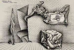 German Surrealism Abstract Surrealist Lithograph Hans Bellmer, c. 1965