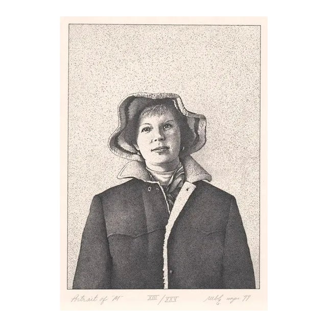 1977 Ronald Ruble Portrait of M Etching For Sale