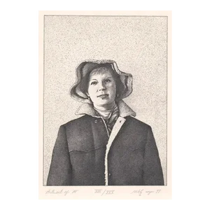 1977 Ronald Ruble Portrait of M Etching