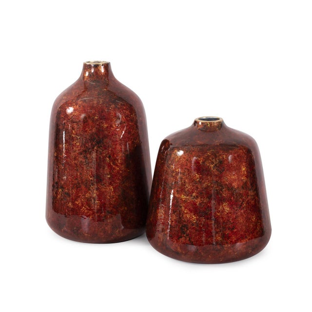 Sharma Crimson Gold Slanted Vase- Medium For Sale In Chicago - Image 6 of 10