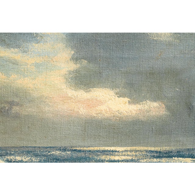 Wonderful Framed Vintage Mid Century Seascape Ocean Coastal Oil Painting Home Wall Decor For Sale In New York - Image 6 of 10