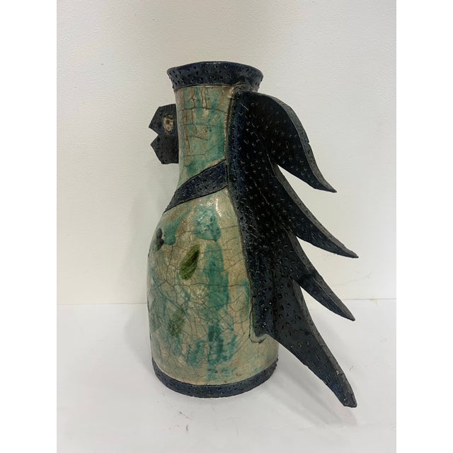 Vintage Unique Studio Pottery Vase With Animal Details For Sale - Image 11 of 11