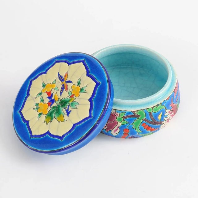 Vintage Ceramic Box from Emaux de Longwy, 1940s For Sale - Image 4 of 7