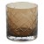 Mariel 6" Tall Hand Cut Glass Vase/Candle Holder, Walnut For Sale