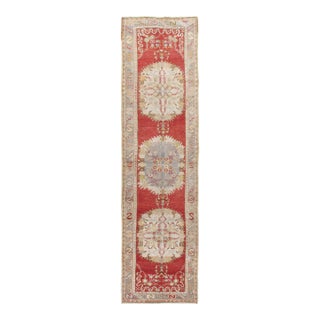 Vintage Circa 1940 Turkish Oushak Runner Rug , 2'11 X 11' For Sale