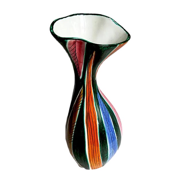 Mid-Century Italian Ceramic Vase by Maioliche Deruta For Sale