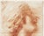 A beautifully executed antique French portrait study rendered in warm sanguine Conté crayon on handmade paper. Depicting a...