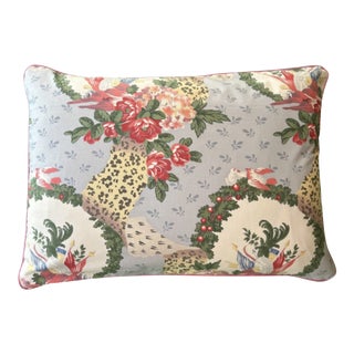 Brunschwig Out of Africa Print Designer Pillow With Down Feather Insert For Sale