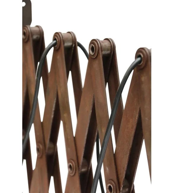 Vintage Industrial Black Enamel Scissor Wall Lamp For Sale - Image 6 of 10