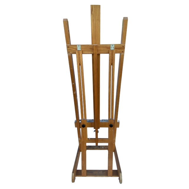 1970s Laguna Beach Artist's Painter's Display Easel Adjustable W/Wheels For Sale In Los Angeles - Image 6 of 10