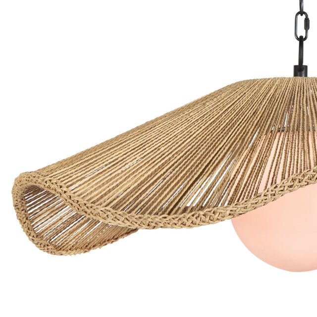 Contemporary Provence Cafe Rope Pendant, Large For Sale - Image 3 of 7